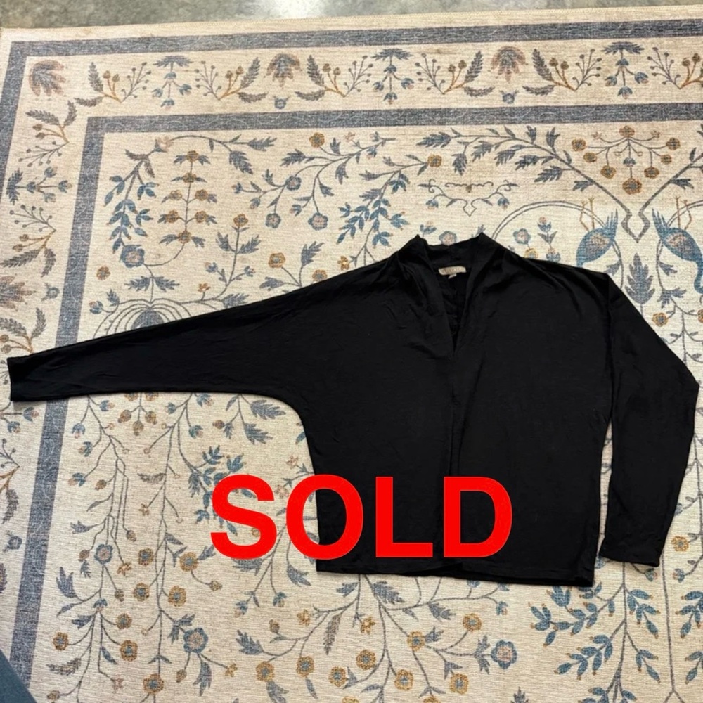 Anthropologie Lilla P Classic Black Top